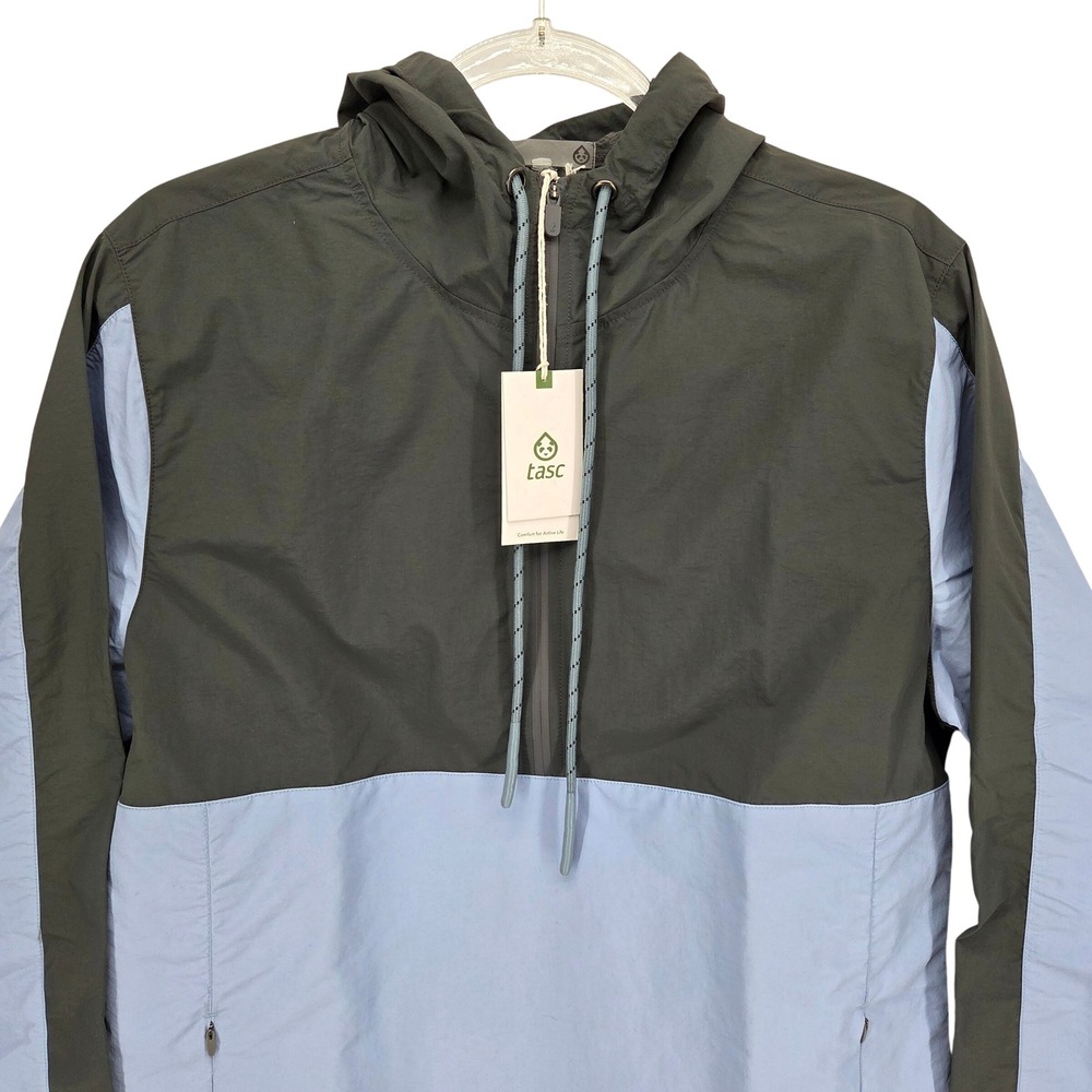 Tasc NEW Men Small Element 1/2 Zip Hooded Anorak Windbreaker Bluestone‎ Hood